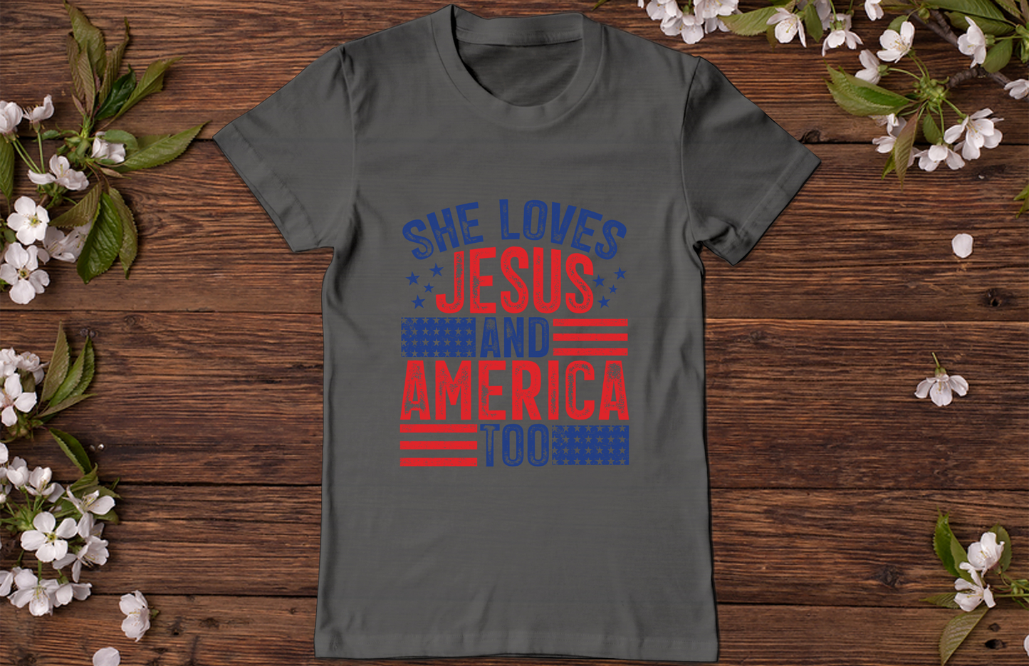 She Loves Jesus And America Too T-Shirt